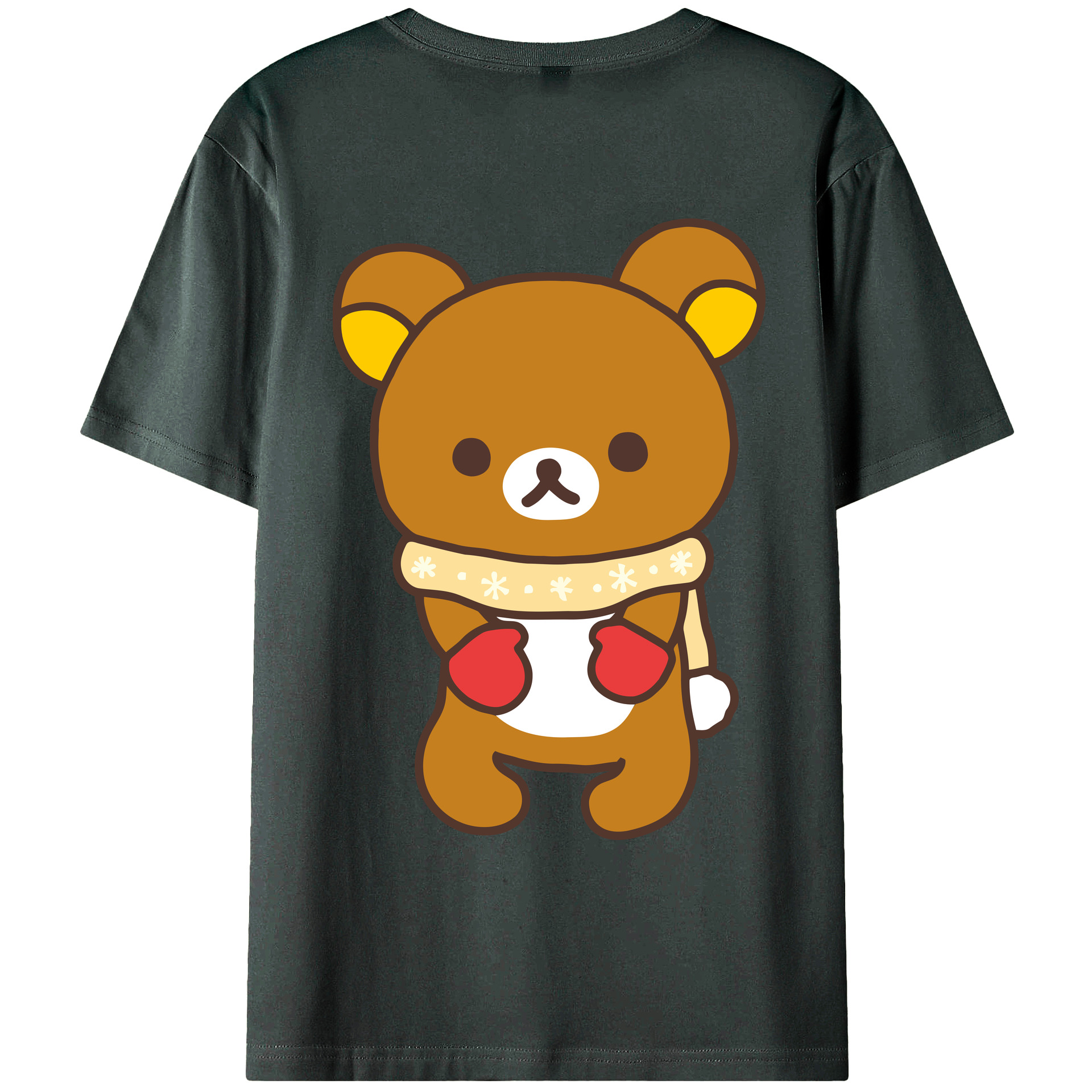 （画像用） リラックマ リラックマ キイロイトリ Rilakkuma Korilakkuma Kiiroitori 綿100％ メンズ半袖Tシャツ（バックプリント） 通気性